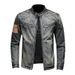 Men's Clothing Stand Up Collar Motorcycle Jacket Retro Handsome_viptrois.com