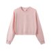 Women's Heavyweight 330G Terry Cloth Sweatshirt, Korean Style Round Neck Long Sleeve, Soft & Comfortable Loose Fit For Autumn Winter_viptrois.com