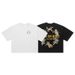 Autumn American Style Little Angel Surround Print Sleeve T-Shirt Unisex Loose Drop Shoulder Short Top_viptrois.com