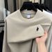 280g Pure Cotton Crew Neck Sweatshirt 2025 Autumn New Casual Fashion Embroidered Base Shirt Long Sleeve Men's T-Shirt_viptrois.com