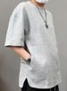Men's Clothing Heavy Relief Texture Printing Short Sleeve Men's Hidden Pocket Round Neck T Shirt Loose Casual Versatile Half Sleeve Men's T_viptrois.com