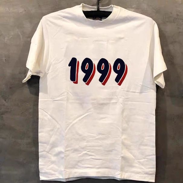 2025 New Pure Cotton American High Street Summer Retro Printed T-shirt Men's And Women's European And American Style Casual Loose Top_viptrois.com