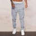 Men's Solid Color Sports Pants New Style Drawstring Casual Jogger Pants High Street Trendy Long Bottoms_viptrois.com