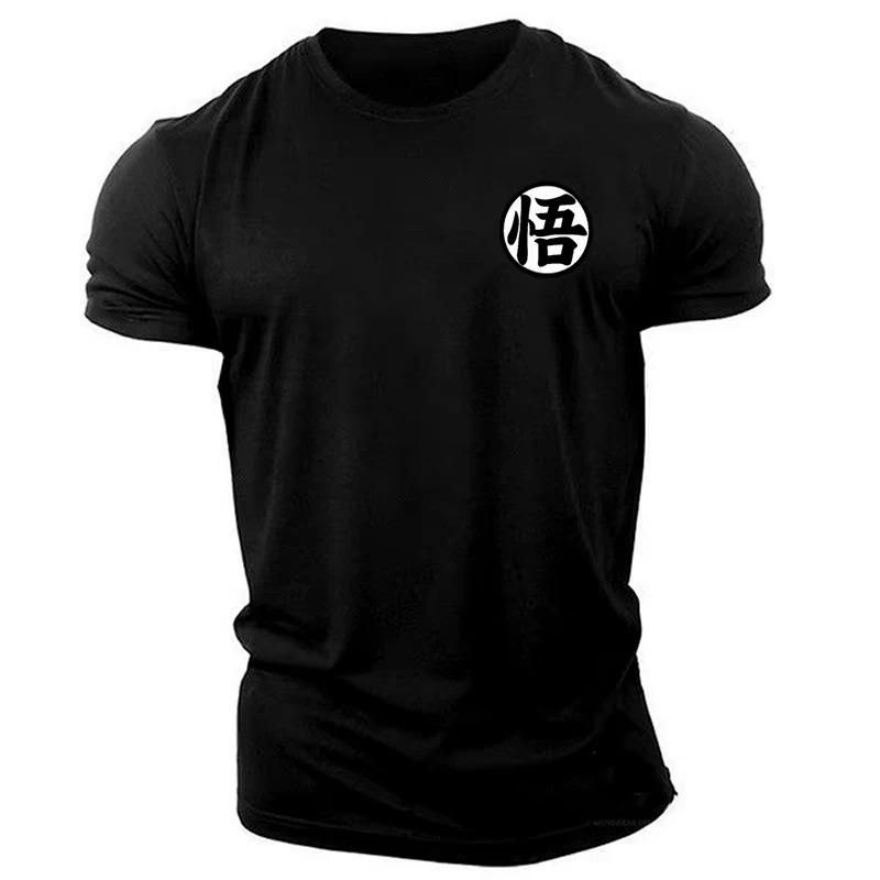 Gimnasio Hombre Con Estampado Goku, Manga Corta, Camiseta Casual Verano, Calle, Sudadera Cuello Redondo Para Hombre,_viptrois.com