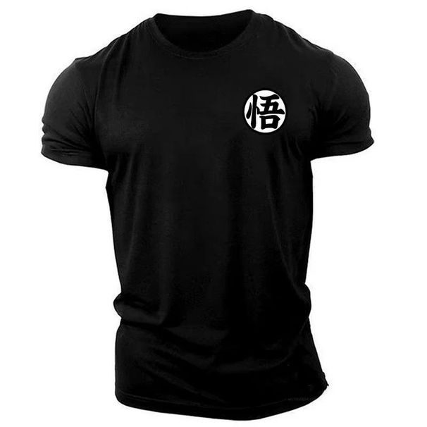 Gimnasio Hombre Con Estampado Goku, Manga Corta, Camiseta Casual Verano, Calle, Sudadera Cuello Redondo Para Hombre,_viptrois.com