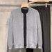 "Men's Double-Zip Knit Cardigan – Lightweight Spring & Autumn Layering (Greyish To 3XL, Business Casual)"_viptrois.com