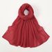 Women's Scarves New Solid Color Simple Silver Silk Wrinkled Long Scarf Elegant Ladies Retro Ethnic Headscarf Fashion Plain All Match Scarf_viptrois.com