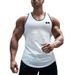 Muscle Fitness Vest Bodybuilding Dumbbell Men's Casual Sleeveless I-Back Slim Fit Elastic Bottom Shirt Sweat-absorbing And Breathable_viptrois.com