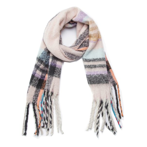 Unisex Shawl scarf with coarse fringed plaid_viptrois.com