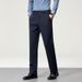 Pure Men's Wool And Silk Blend Business Casual Pants Autumn Winter Workwear Elastic Straight High Waist Suit Trousers_viptrois.com