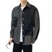 Cowboy Patchwork Striped Spring Autumn New Style Loose And Trendy Korean Casual Versatile Shirt Men's Jacket_viptrois.com
