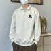Unisex Letter-Embroidered Zipper Cardigan – Oversized Loose Fit Sweater, Couple Matching Long Sleeve Pullover For Spring & Autumn_viptrois.com