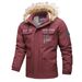 Men's Hooded Windbreaker Jacket, Casual Long Sleeve Printed Coat For Spring & Autumn, Breathable Outdoor Wear With Multiple Pockets_viptrois.com