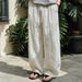 Summer Lyocell Tencel Linen Pants for Men Wide Leg Casual Breathable Long Trousers Cotton Blend Comfortable Fit_viptrois.com