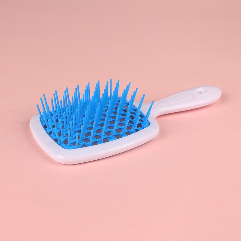 Square Hollow Comb Cross-border Hot Selling Grid Comb Color Splicing Massage Comb Fluffy Style Hair Smoothing Comb Spot Wholesale_viptrois.com