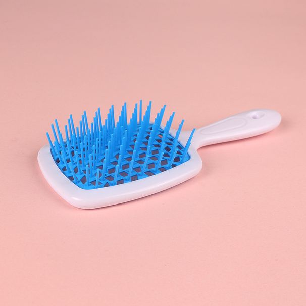 Square Hollow Comb Cross-border Hot Selling Grid Comb Color Splicing Massage Comb Fluffy Style Hair Smoothing Comb Spot Wholesale_viptrois.com