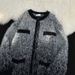Watercolor Dip-Dye Cardigan – Unisex Cropped Knit With Ombre Effect & Soft Mohair-Like Texture_viptrois.com