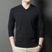 Men's Wool Knit V-Neck Autumn Winter New Warm Machine Washable Sweater_viptrois.com