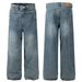 Men's Clothing Street Fashion Trendy Neutral High End Blue Deconstructed Waist Design Loose Jeans_viptrois.com