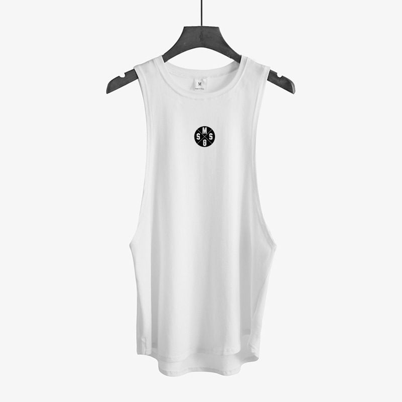 Fitness Vest Men's Sports Slim American Sweat-absorbing Breathable Running Base Bodybuilding Track And Field Training Clothes Sleeveless T-shirt_viptrois.com