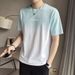 Clearance Leak-picking ~ High-end Gradient Color Ice Silk Short-sleeved Men's T-shirt Summer Thin Quick-drying Breathable Half-sleeve Bottoming Shirt_viptrois.com