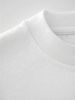 Maglietta Uomo Bianca 180g Cotone Puro Girocollo Stampa Onda Hokkaido Tratto Blu Bianco, Leggera Traspirante Per Uso Quotidiano Estivo_viptrois.com