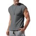 Men's Sleeveless Muscle Tank Tops, Breathable Summer Undershirts, Solid Color Loose Fit Casual Athletic Wear_viptrois.com
