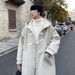 Winter High-end Men's Long Hooded Cow Horn Buttoned Woolen Coat, Loose Woolen Coat, Windbreaker, Fashionable Men's Clothing_viptrois.com