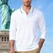 Men's Quick-Dry Polo Shirt With Jacquard Design – Breathable Long Sleeve Golf & Casual Wear Lightweight & Quick-Drying_viptrois.com