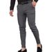 New Men's Solid Color Slim Fit Casual Trousers European And American Style Fashionable Business Pants With Pocket For Men_viptrois.com