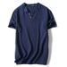 Men's Clothing Thin Linen Short Sleeved T Shirt Loose Large Size Solid Color Cotton And Linen T Shirt_viptrois.com