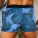 Men's Tropical Leaf Print Swim Trunks Quick-Dry Tight Fit Boxer Style Swimming Shorts_viptrois.com