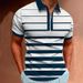 Men's Clothing Summer Men's Golf Shirt Geometric Stripe 3d Printed Short Sleeve Business Commuter Polo Shirt_viptrois.com