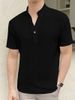 Men's Clothing Foreign Trade Summer New Men's Light Mature Style Hollow Solid Color Casual Short Sleeve Polo Shirt Tops Manufacturer_viptrois.com