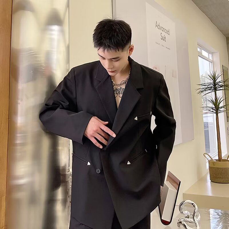 Trendy Men's Top, Handsome Loose Suit Jacket, Men's Spring And Autumn Versatile Casual Suit_viptrois.com