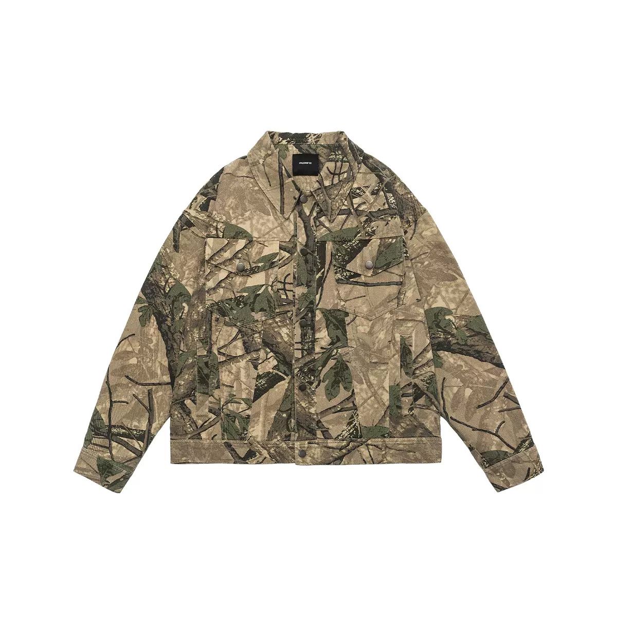 Men's Clothing Distressed Camouflage Denim Jacket For Men, New Spring And Autumn Style, Trendy Brand, Versatile Design, Workwear Jacket Top_viptrois.com