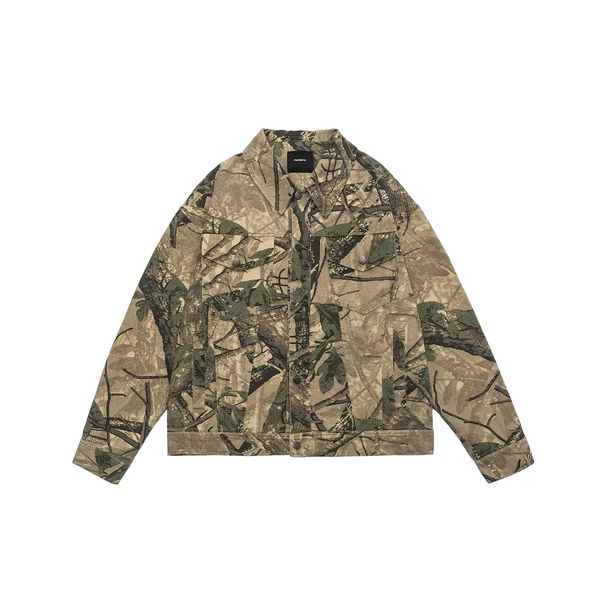 Men's Clothing Distressed Camouflage Denim Jacket For Men, New Spring And Autumn Style, Trendy Brand, Versatile Design, Workwear Jacket Top_viptrois.com