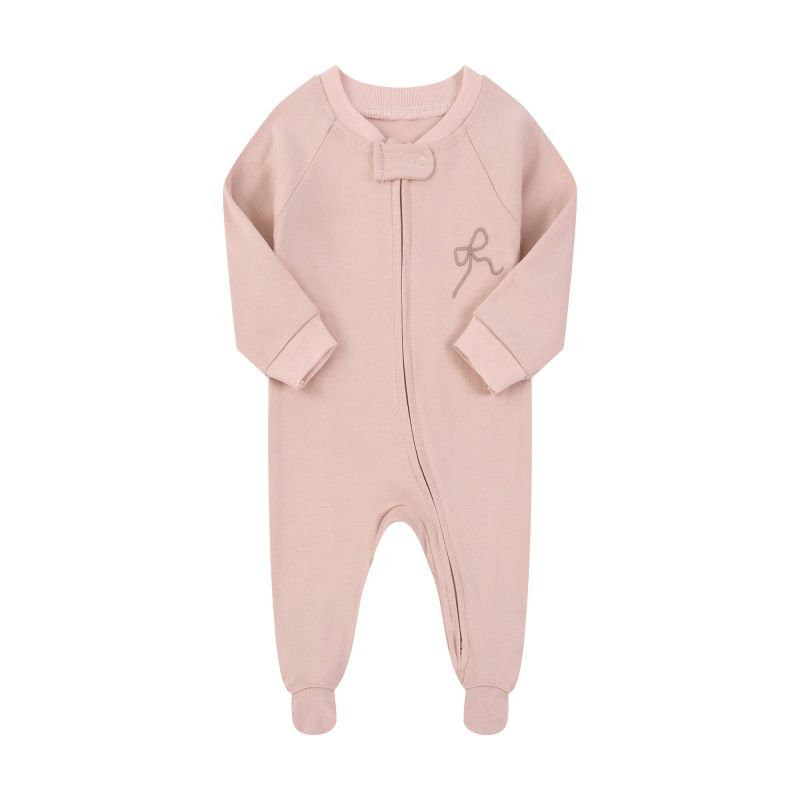 Newborn Baby A Type One Piece Cotton Two Way Zipper Style Boy And Girl Baby Crawling Clothes Spring And Autumn Underwear Romper Long Sleeve_viptrois.com