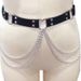 Fashion Punk Leather Heart-Shaped Decor Body Sexy Waist Chain Performance Strap Belt_viptrois.com