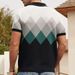 Men's Summer New Short Sleeved Diamond Patterned Jacquard Sweater Business Polo Shirt Men's 2025_viptrois.com