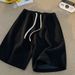 Men's Clothing 2025 Summer New Men's Wheat Ear Shorts Couple Style Trendy Fashion Casual Loose Five Point Pants Mid Length Pants Men's Pants_viptrois.com