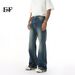 EF JEANS | 2025 Spring New Micro-horn Slim-fit Water Ripple Polished White Casual Washed Jeans For Men And Women_viptrois.com