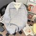 Spring and Autumn New Solid Color Top Paired with Fashionable, Versatile, Loose, Comfortable, Trendy Brand Knitted Sweater_viptrois.com