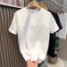 Summer New Men's Short Sleeve T-Shirt round Neck Patchwork Solid Color High-End Stylish Retro Trendy Top for Men_viptrois.com