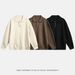 Monochrome Man- Mature Style Vertical Ribbed Texture Turn-Down Collar Sweater For Men, New Autumn And Winter Textured Polo Knitwear,_viptrois.com