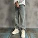 2024 American High Street Jeans Men's Loose Straight Leg Trendy Brand Set Versatile Pants_viptrois.com