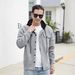 Hot Selling Men's Casual Jacket New Hooded Sweatshirt Fashionable Solid Color Autumn And Winter Cardigan Trend_viptrois.com