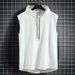 Men's Clothing Style Street Hooded Vest Men's Trendy Brand Hooded Sleeveless T Shirt Men's Sleeveless Sweater Hoodie Summer Vest Thin Section_viptrois.com