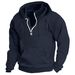 Men's Casual Hooded Sweatshirt - Thickened Fleece Lining, Loose Fit, Comfortable Pullover For Autumn & Winter_viptrois.com