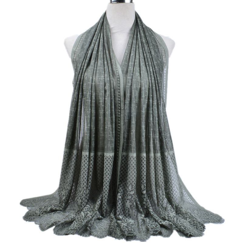 Muslim headscarf Hollow Lace Flower Edge Scarf Multi-functional Scarf Muslim Scarf For Women_viptrois.com